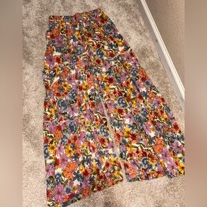 Angie Floral Boho Wide leg cropped pants